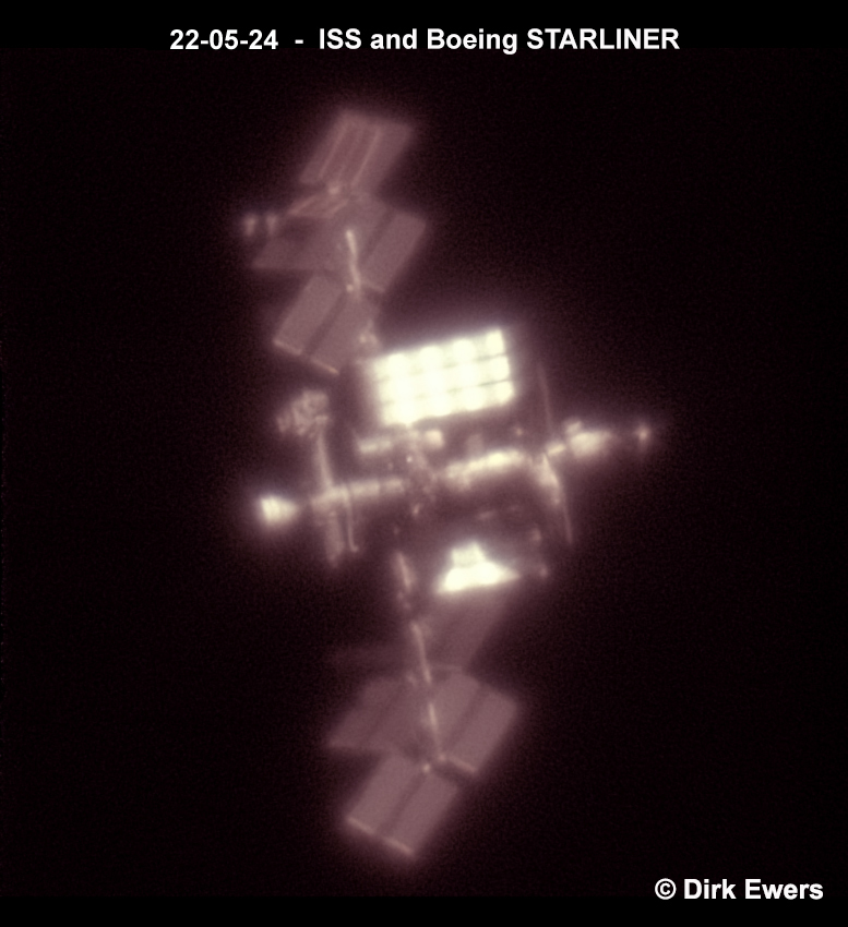 Internationale Raumstation und Boeing STARLINER am 24.05.2022